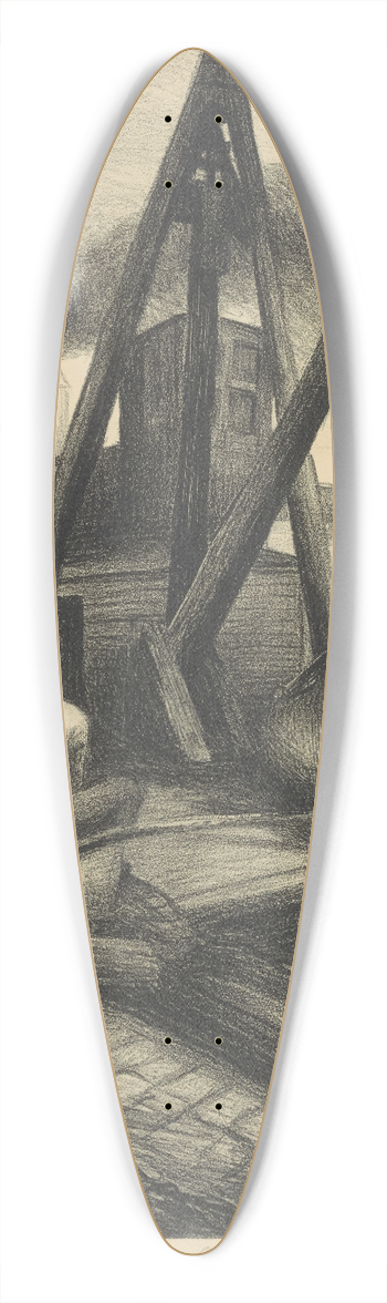 Ann Nooney - Harlem River 39.3 inch art pintail longboard deck