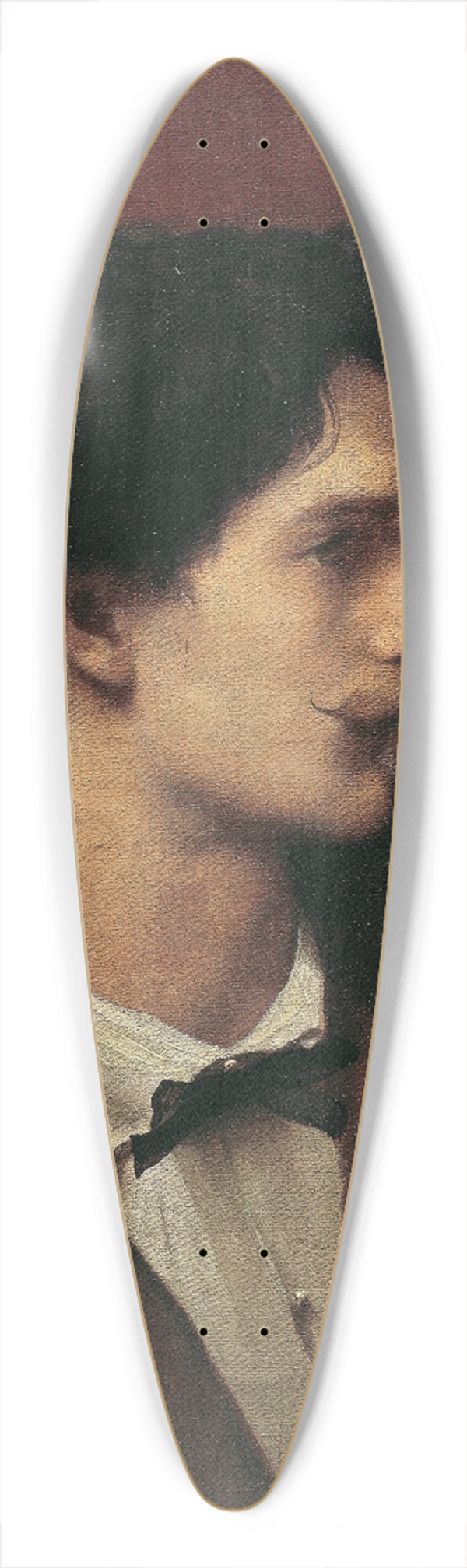 Anselm Feuerbach - Self-portrait with cigarette 39.3 inch art pintail longboard deck