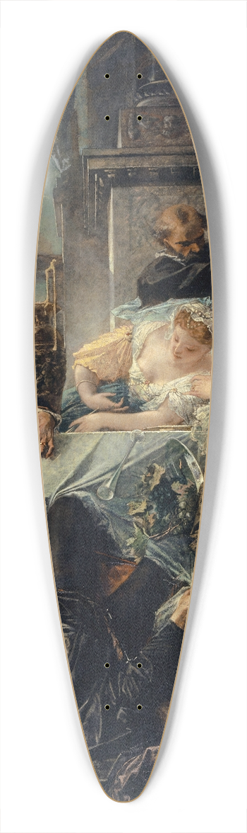 Anselm Feuerbach - The Death Of Pietro Aretino 39.3 inch art pintail longboard deck