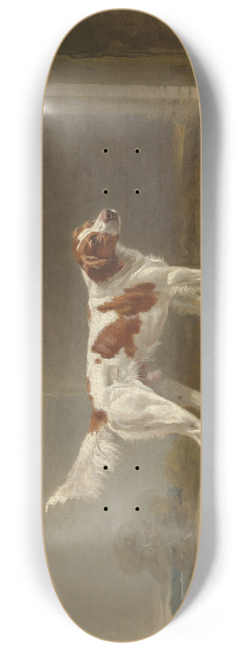 Ben Marshall - A white setter in a landscape by a gateway 8.25 inch art skate deck