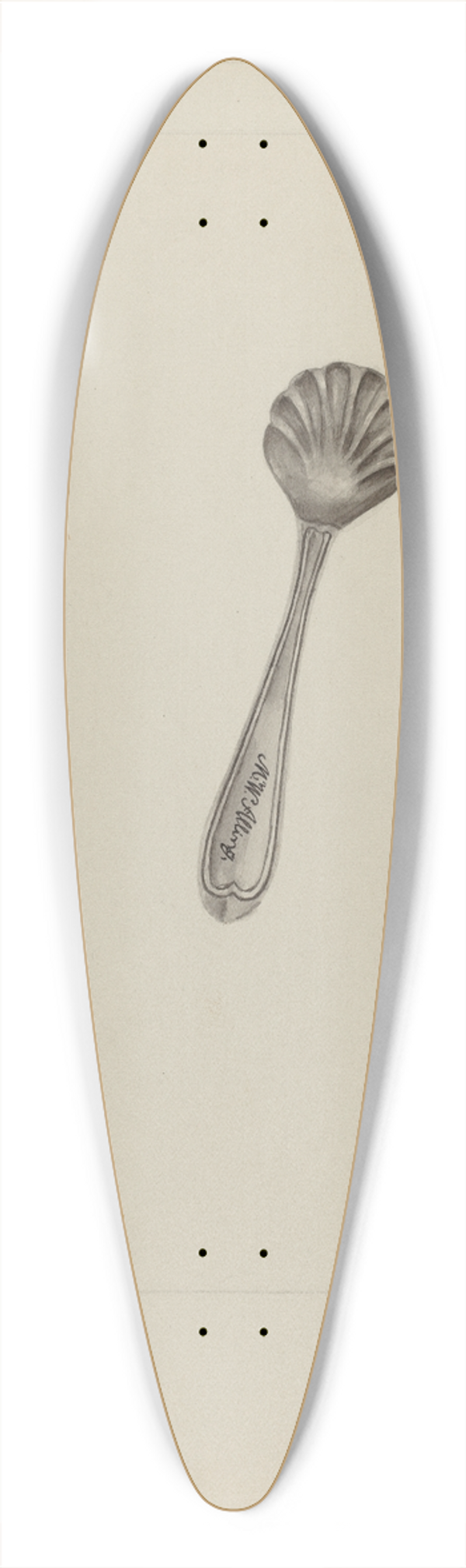 Anthony Zuccarello - Silver Sugar Spoon 39.3 inch art pintail longboard deck