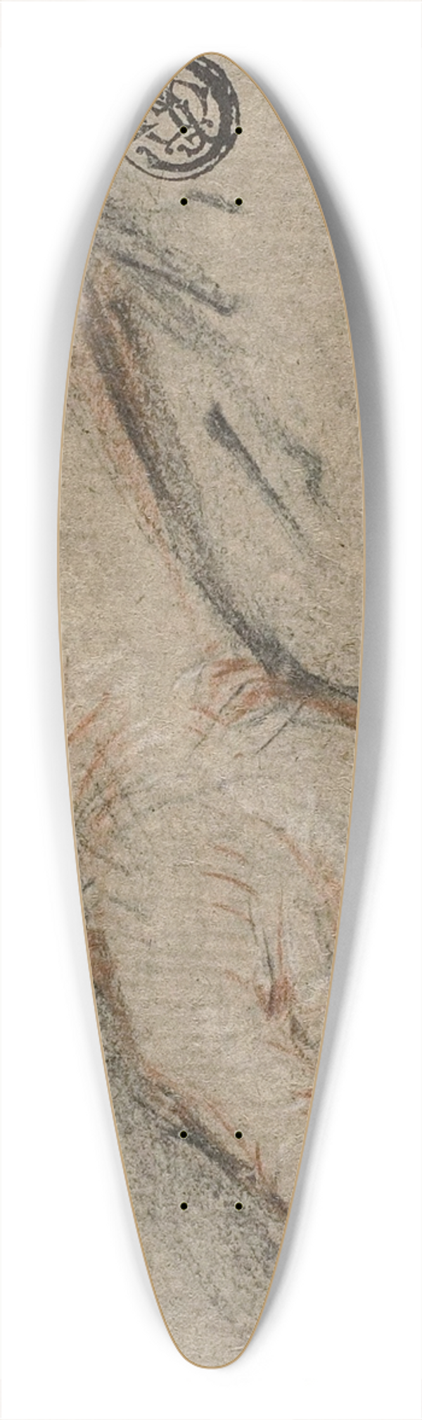 Antoine Coypel - Back of Hand and Forearm 39.3 inch art pintail longboard deck