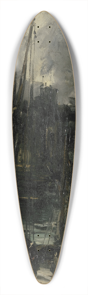Antoine Vollon - Harbour view in Dunkerque 39.3 inch art pintail longboard deck