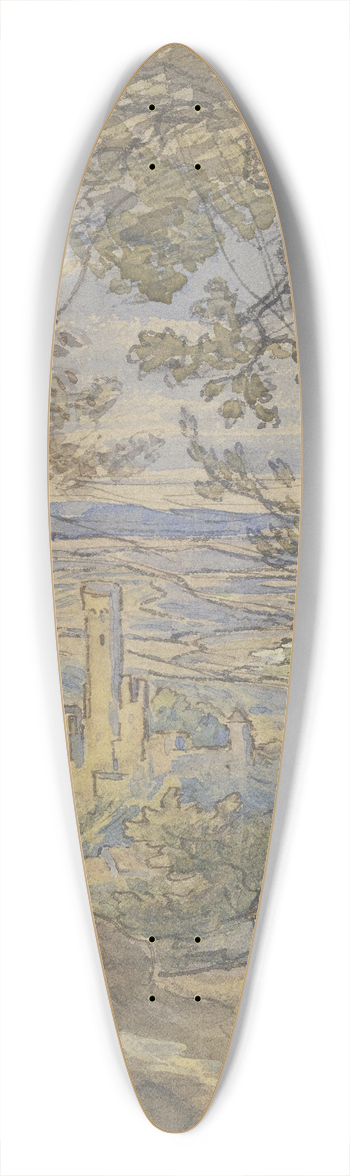 Anton Burger - Blick aus dem Wald auf Eppstein 39.3 inch art pintail longboard deck