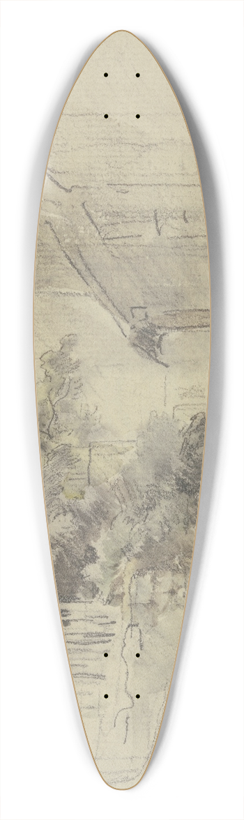 Anton Burger - Durchgang zwischen zwei Husern 39.3 inch art pintail longboard deck