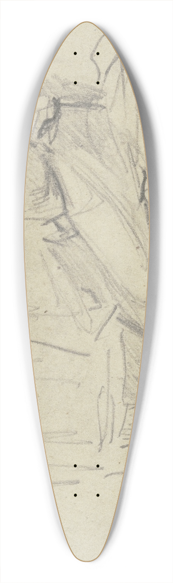 Anton Burger - Sitting woman, seamstress 39.3 inch art pintail longboard deck