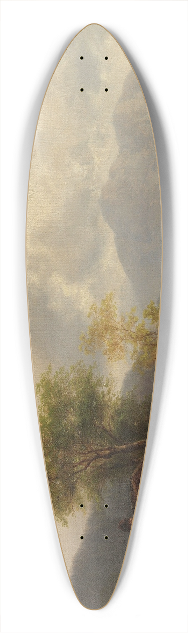 Anton Doll - Oberbayerische Landschaft mit Waschhaus am See 39.3 inch art pintail longboard deck
