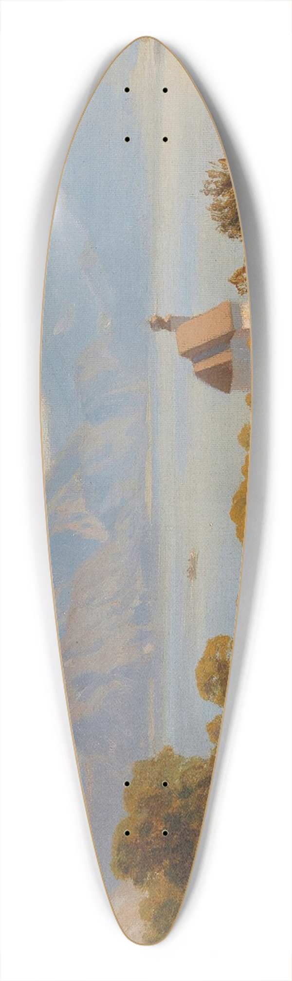 Anton Hlavacek - Steinbach On The Attersee With The Schafberg 39.3 inch art pintail longboard deck