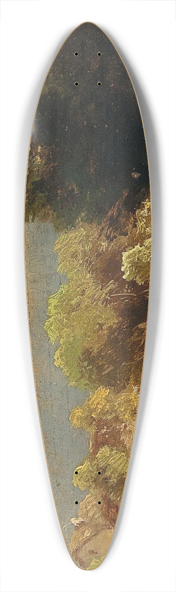 Anton Hugo Ullik - Landscape with Duck Pond and View of a Castle 39.3 inch art pintail longboard deck