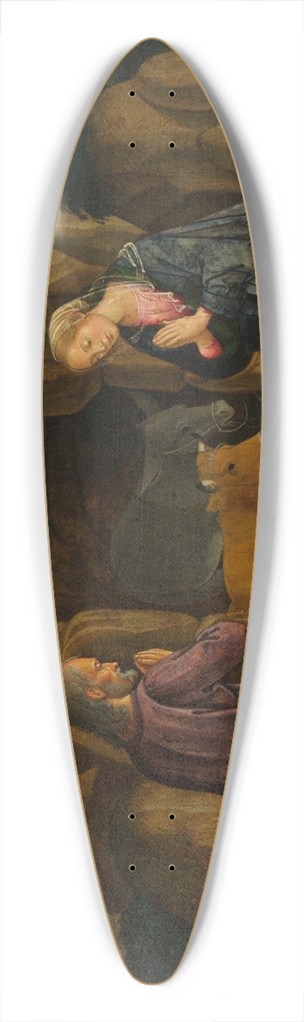 Antoniazzo Romano - The Nativity 39.3 inch art pintail longboard deck