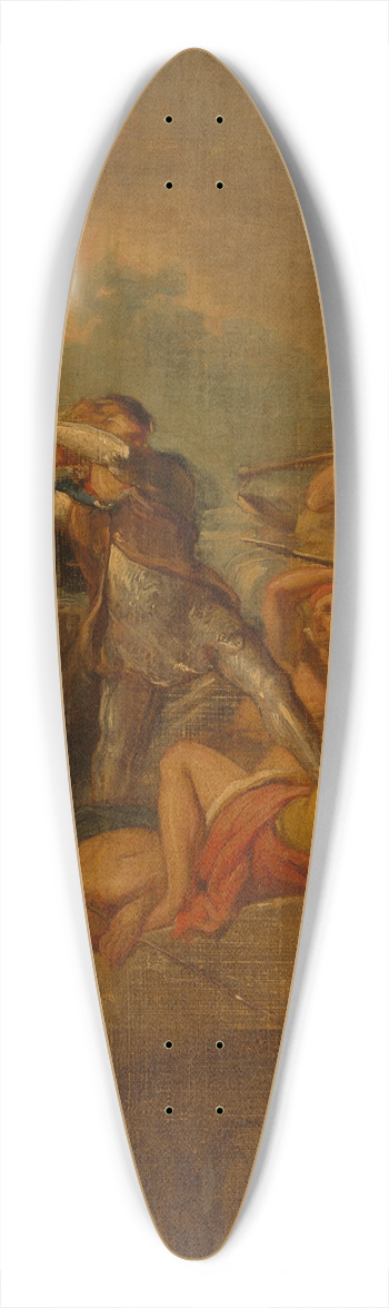 Antonie F. Zrcher - Count William I of Holland conquers Damiate, Anno 1219 39.3 inch art pintail longboard deck
