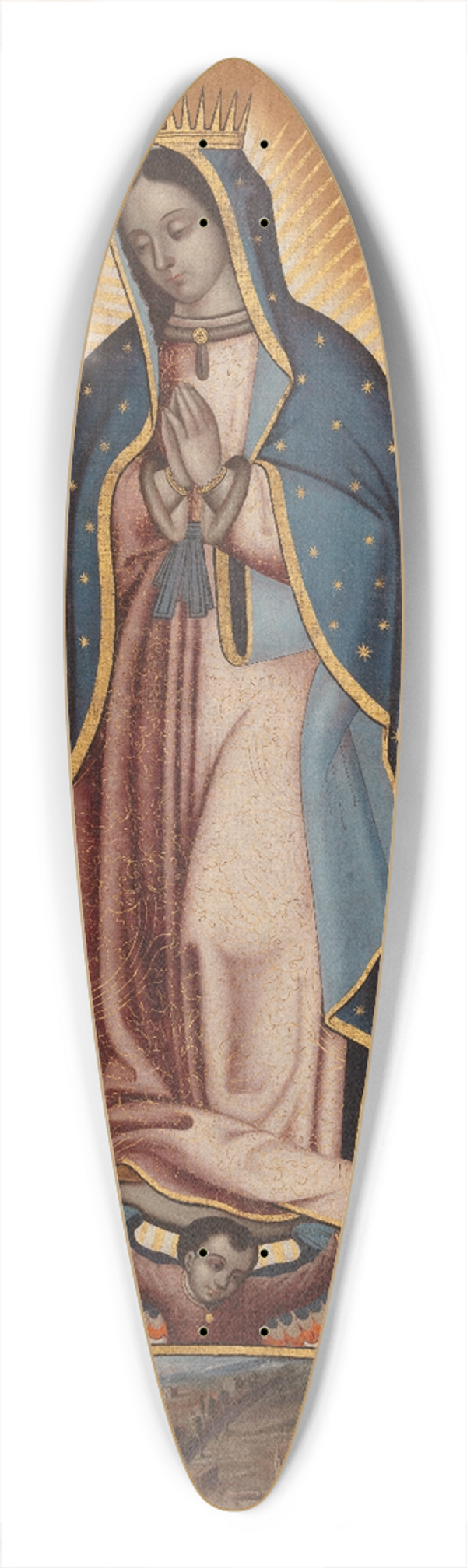 Antonio de Torres - Virgin of Guadalupe 39.3 inch art pintail longboard deck