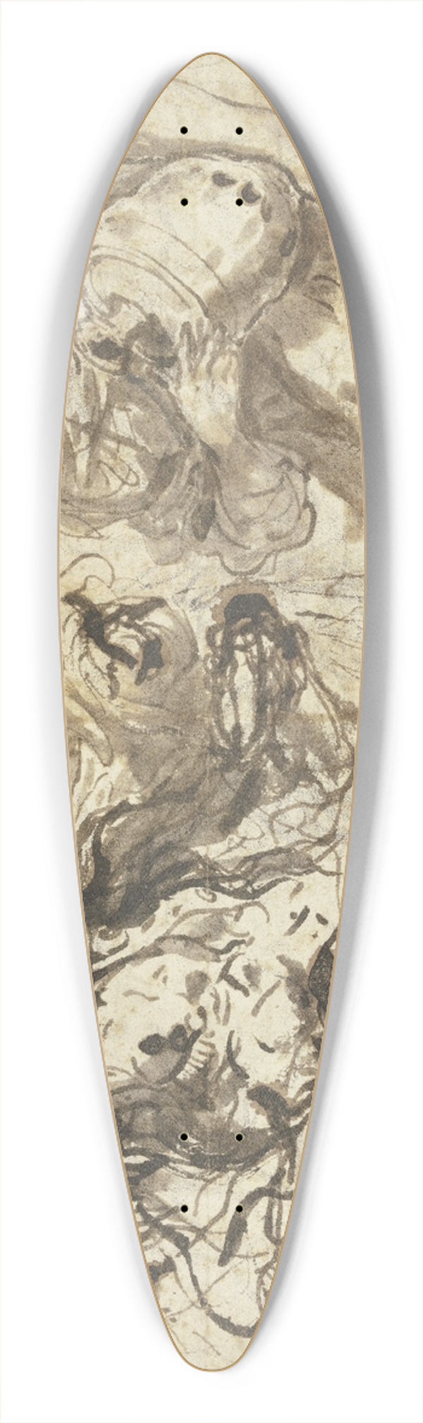 Antonio Gionima - Lot and his daughters 39.3 inch art pintail longboard deck
