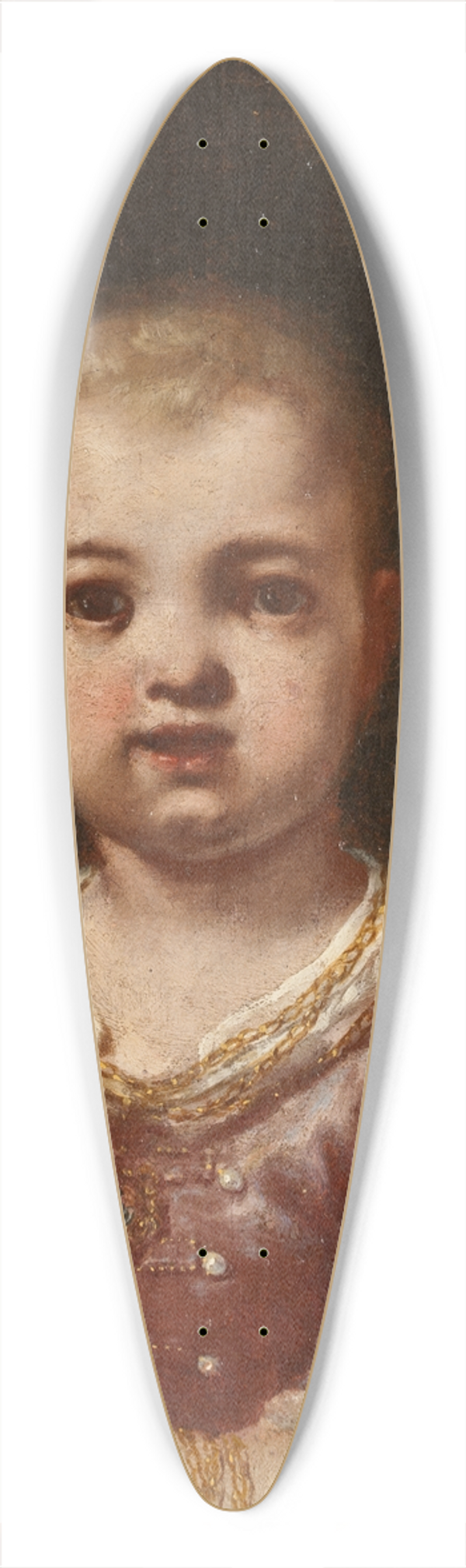 Antonio Mercurio Amorosi - Girl Holding a Bunch of Grapes 39.3 inch art pintail longboard deck