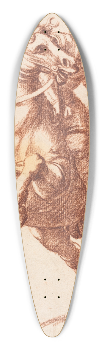 Antonio Tempesta - Rearing Horse and Rider 39.3 inch art pintail longboard deck