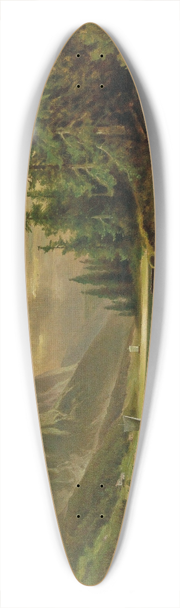 Anton Pick - View of the Grundlsee with the Backenstein in the background 39.3 inch art pintail longboard deck