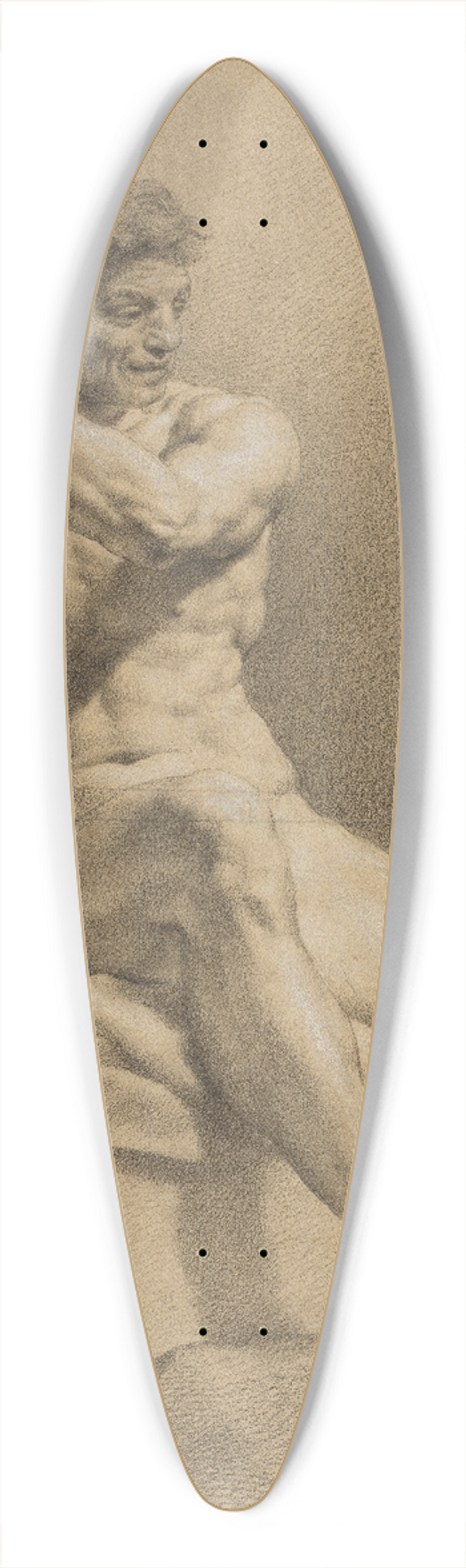 Anton Raphael Mengs - Sitzender mnnlicher Akt, schrg nach rechts, mit der Linken eine kleine Keule emporhaltend 39.3 inch art pintail longboard deck