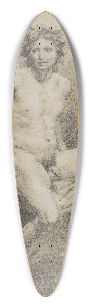 Anton Raphael Mengs - Sitzender mnnlicher Akt, schrg nach rechts, mit Weinlaubkranz und Trinkschale in der Rechten 39.3 inch art pintail longboard deck