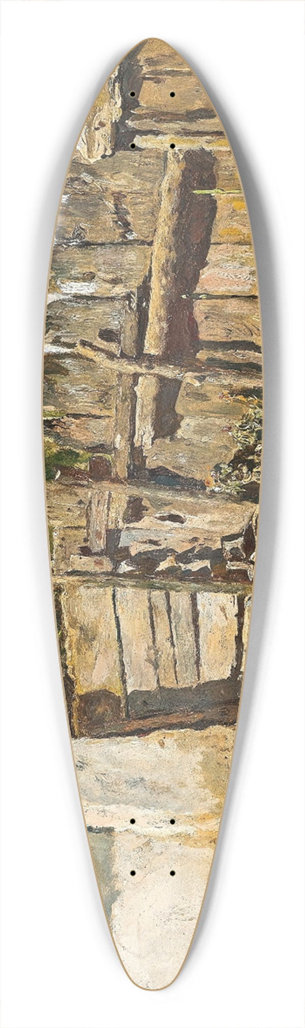 Anton Schrdl - A Rustic Garden 39.3 inch art pintail longboard deck