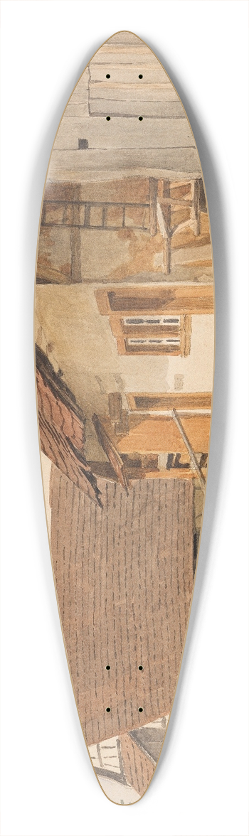 Anton von Werner - Bauerngehft 39.3 inch art pintail longboard deck