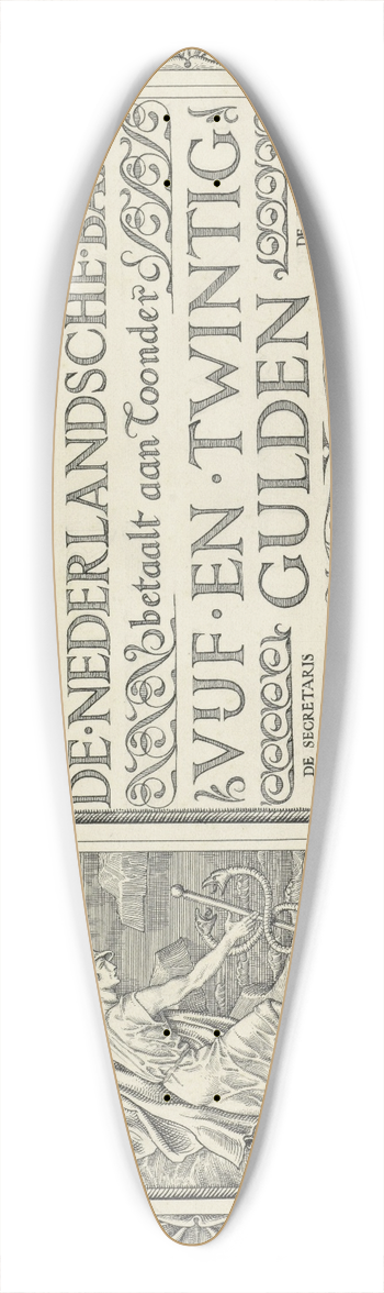 Antoon Derkinderen - Ontwerp voor bankbiljet van 25 gulden 39.3 inch art pintail longboard deck