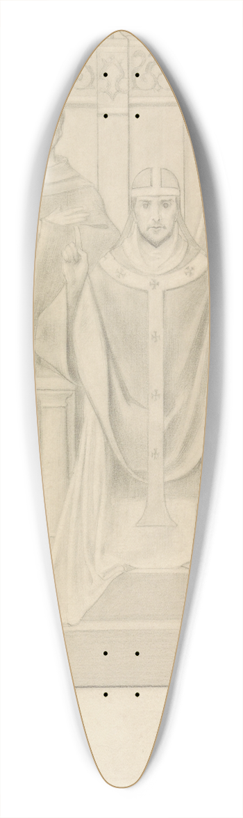 Antoon Derkinderen - Ontwerp voor de Eerste Bossche Wand; De Paus 39.3 inch art pintail longboard deck