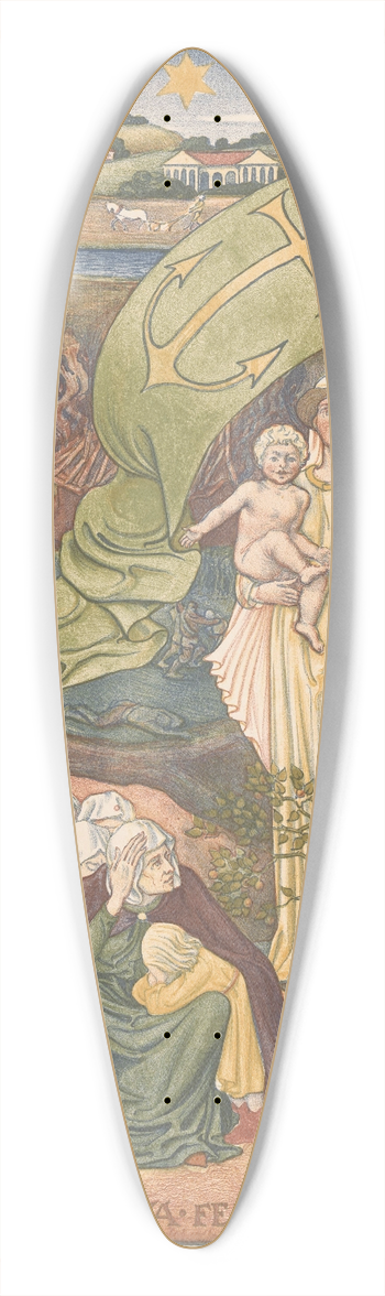 Antoon Derkinderen - Transvaalse prent 2 39.3 inch art pintail longboard deck