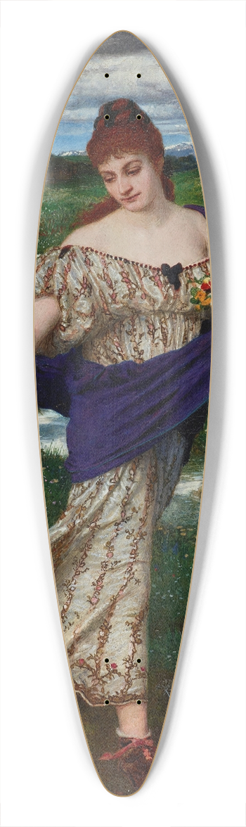 Arnold Bcklin - Flora, scattering flowers 39.3 inch art pintail longboard deck
