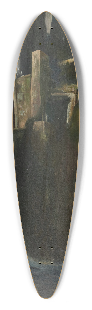Arnold Bcklin - Landscape 39.3 inch art pintail longboard deck