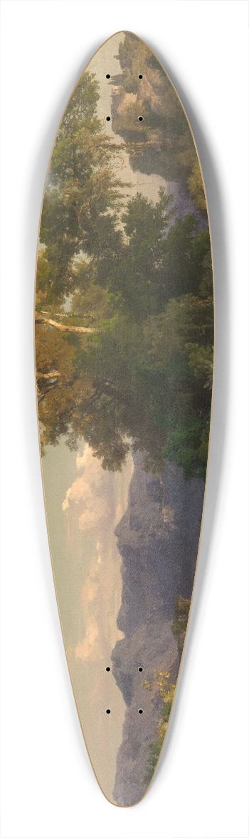 Arnold Bcklin - Landscape in the Roman Campagna 39.3 inch art pintail longboard deck