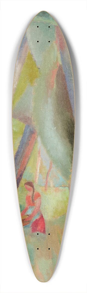Arnold Fiechter - Riverbank (Motif at the Birs, Rti-Hard) 39.3 inch art pintail longboard deck