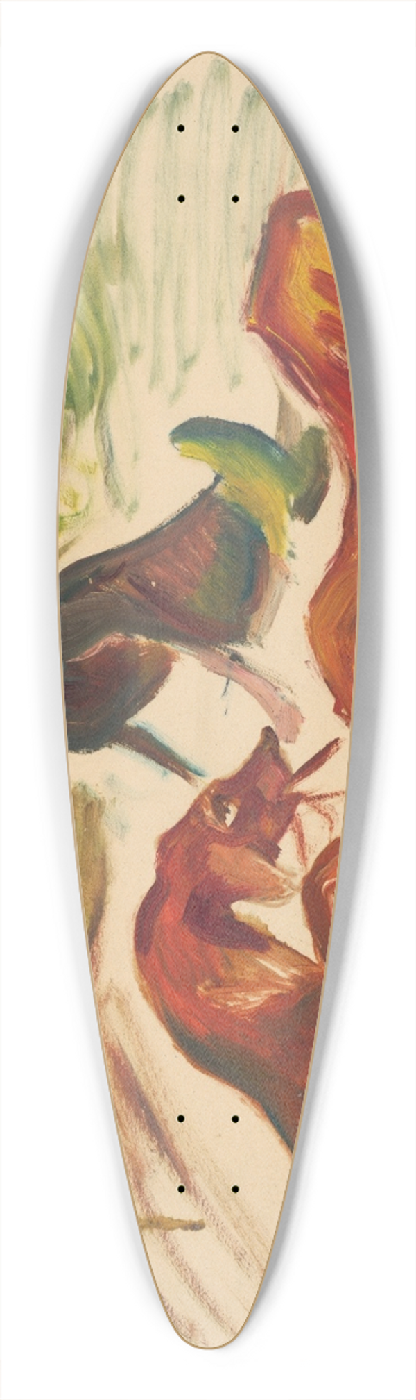 Arnold Peter Weisz-Kubnan - Dogs in a Landscape 39.3 inch art pintail longboard deck