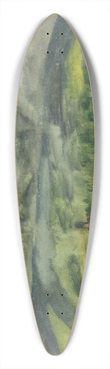 Arnold Peter Weisz-Kubnan - Landscape with houses 39.3 inch art pintail longboard deck