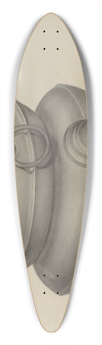 Arsen Maralian - Pewter Pan 39.3 inch art pintail longboard deck