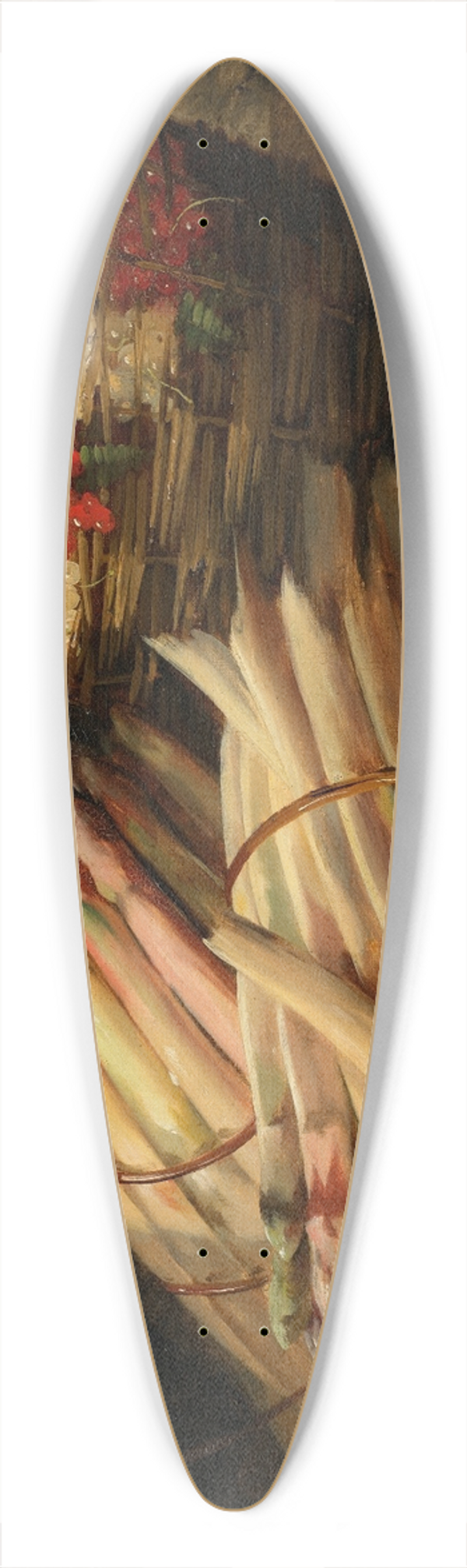 Arthur-Alfred Brunel de Neuville - Nature morte aux asperges et groseilles sur un entablement de pierre 39.3 inch art pintail longboard deck