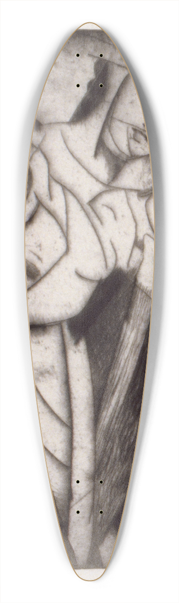 Arthur Bowen Davies - Figure in Glass 39.3 inch art pintail longboard deck