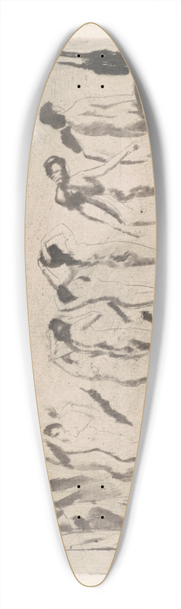 Arthur Bowen Davies - Mirror of Illusion 39.3 inch art pintail longboard deck