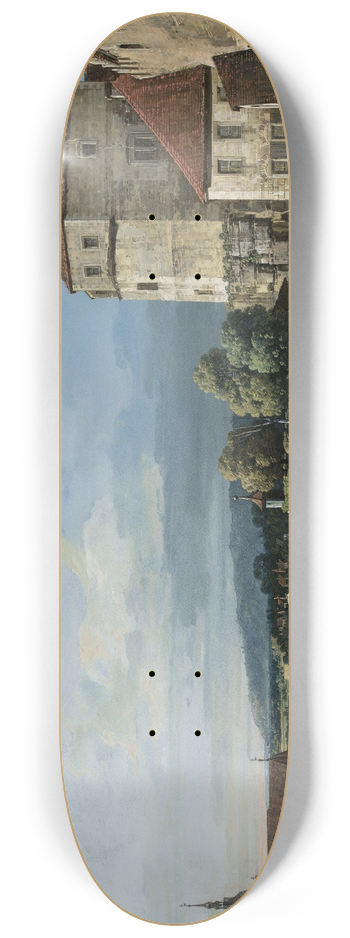 Bernardo Bellotto - View of Pirna in Saxony 8.25 inch art skate deck