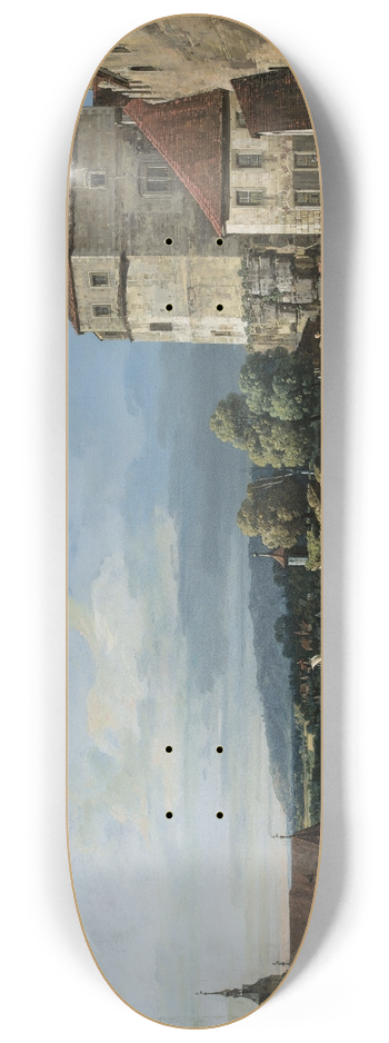 Bernardo Bellotto - View of Pirna in Saxony 8.25 inch art skate deck