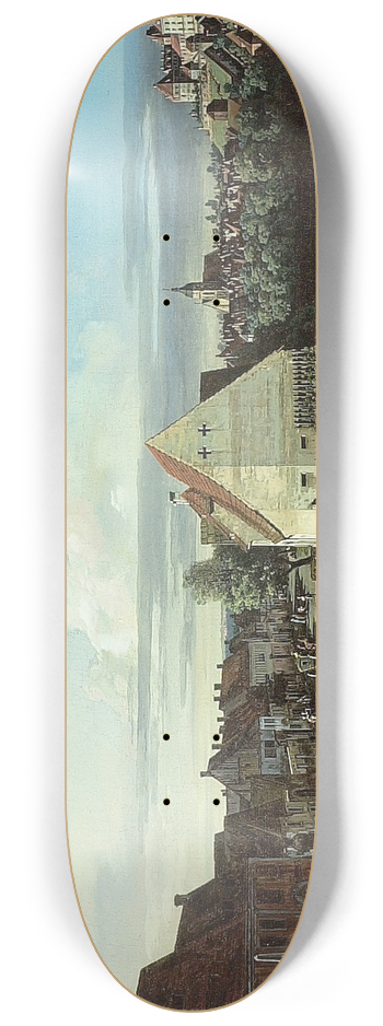 Bernardo Bellotto - View of Pirna with the Fortress of Sonnenstein 8.25 inch art skate deck