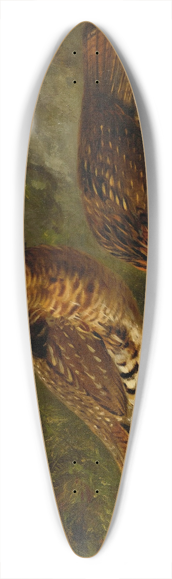 Arthur Fitzwilliam Tait - Pair Ruffed Grouse And Young 39.3 inch art pintail longboard deck