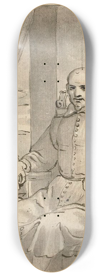 Bernardo Castello - Portrait of a Seated Ecclesiastic and a Standing Boy 8.25 inch art skate deck
