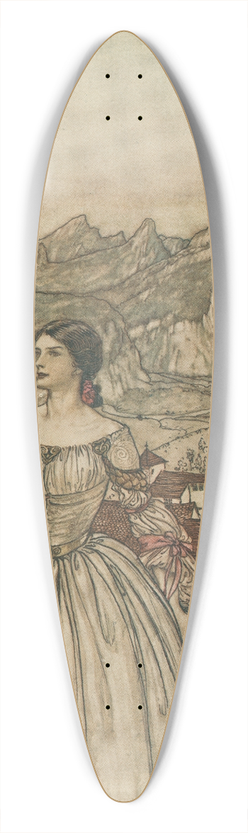 Arthur Rackham - Bertalda 39.3 inch art pintail longboard deck