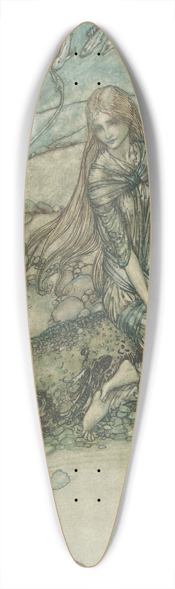 Arthur Rackham - He could see Undine beneath the crystal vault 39.3 inch art pintail longboard deck