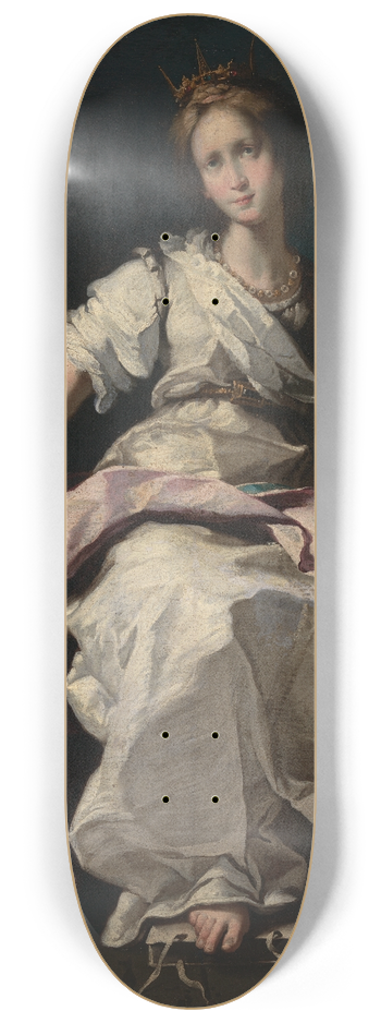 Bernardo Strozzi - Saint Catherine of Alexandria 8.25 inch art skate deck