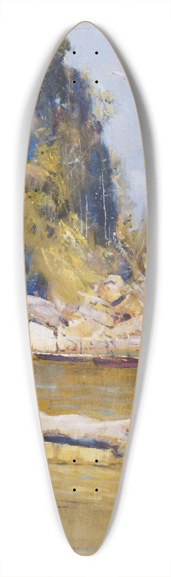 Arthur Streeton - From my camp (Sirius Cove) 39.3 inch art pintail longboard deck