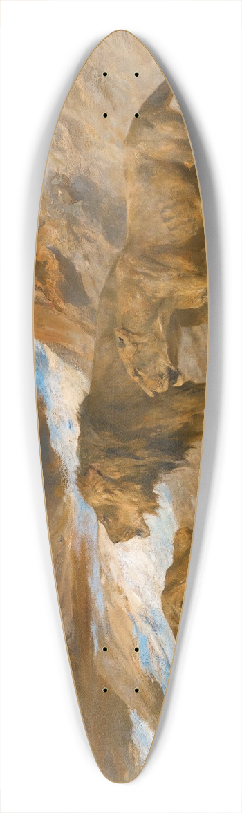 Arthur Wardle - Lions By A Stream 39.3 inch art pintail longboard deck