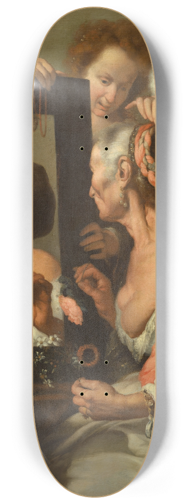 Bernardo Strozzi - Vanitas (Old Coquette) 8.25 inch art skate deck
