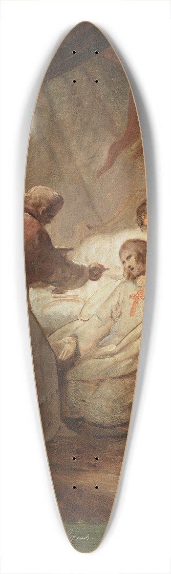 Ary Scheffer - The Last Communion of Saint Louis 39.3 inch art pintail longboard deck