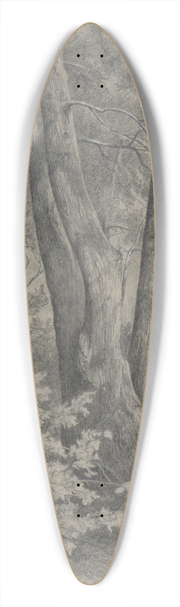 Asher Brown Durand - ForestTrees 39.3 inch art pintail longboard deck